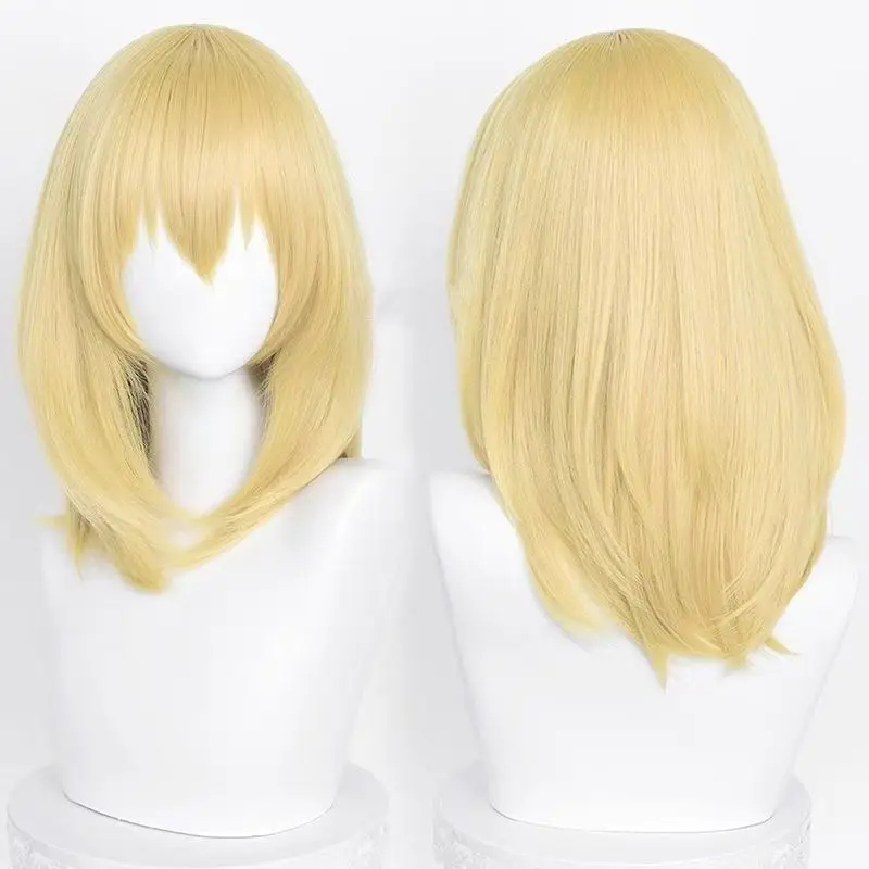أنيمي شعر مستعار عواء الذهبي تتحرك القلعة COSWig مزيج خاص الذهب روز صافي مقلد فروة الرأس #1