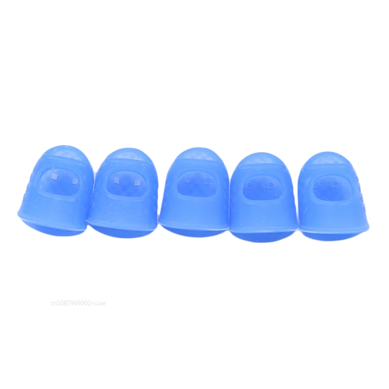 5pcs/set Sewing Thimble Breathable Protective Silicone Finger Thimble Finger Cover Caps Quilting Sewing Needlework Craft