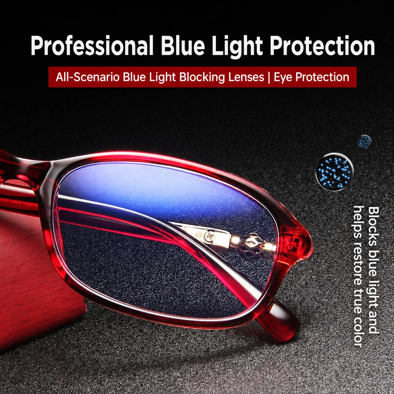 KLASSNUM Smart Automatic Zoom Reading Glasses For Women Anti Blue Light Presbyopia Glasses with Case Portable Computer Eyeglass