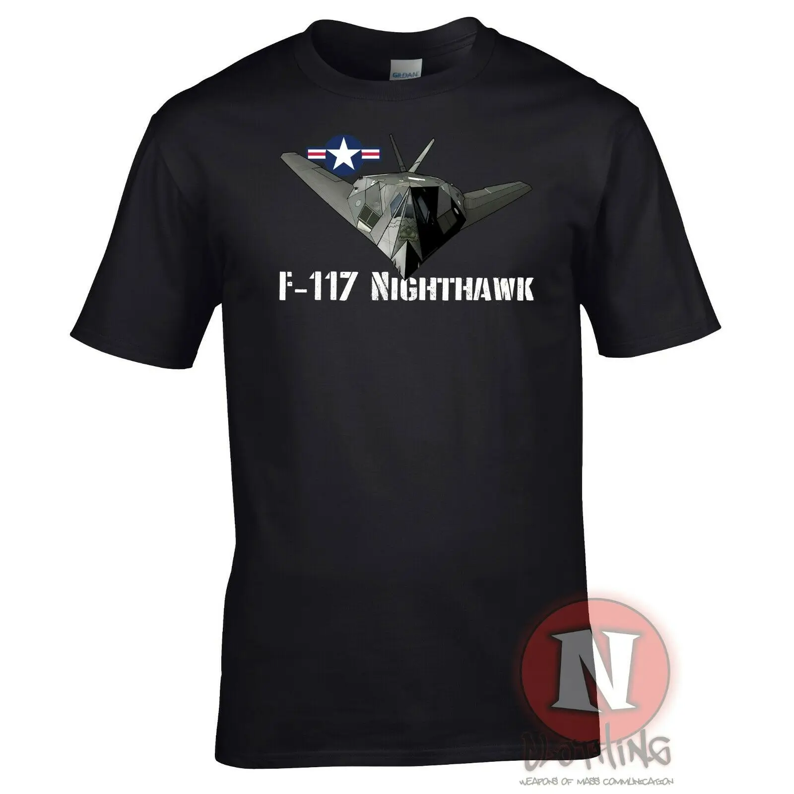 US Air Force F-117 Nighthawk Stealth Fighter Aircraft T Shirt. New 100% Cotton Short Sleeve O-Neck T-shirt Casual Mens Top