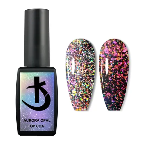 KODI JYJ Aurora Opale No Wipe Top Coat Vernici UV semipermanenti Glitter Gellac 12ml Manicure Smalto gel superiore temperato colorato