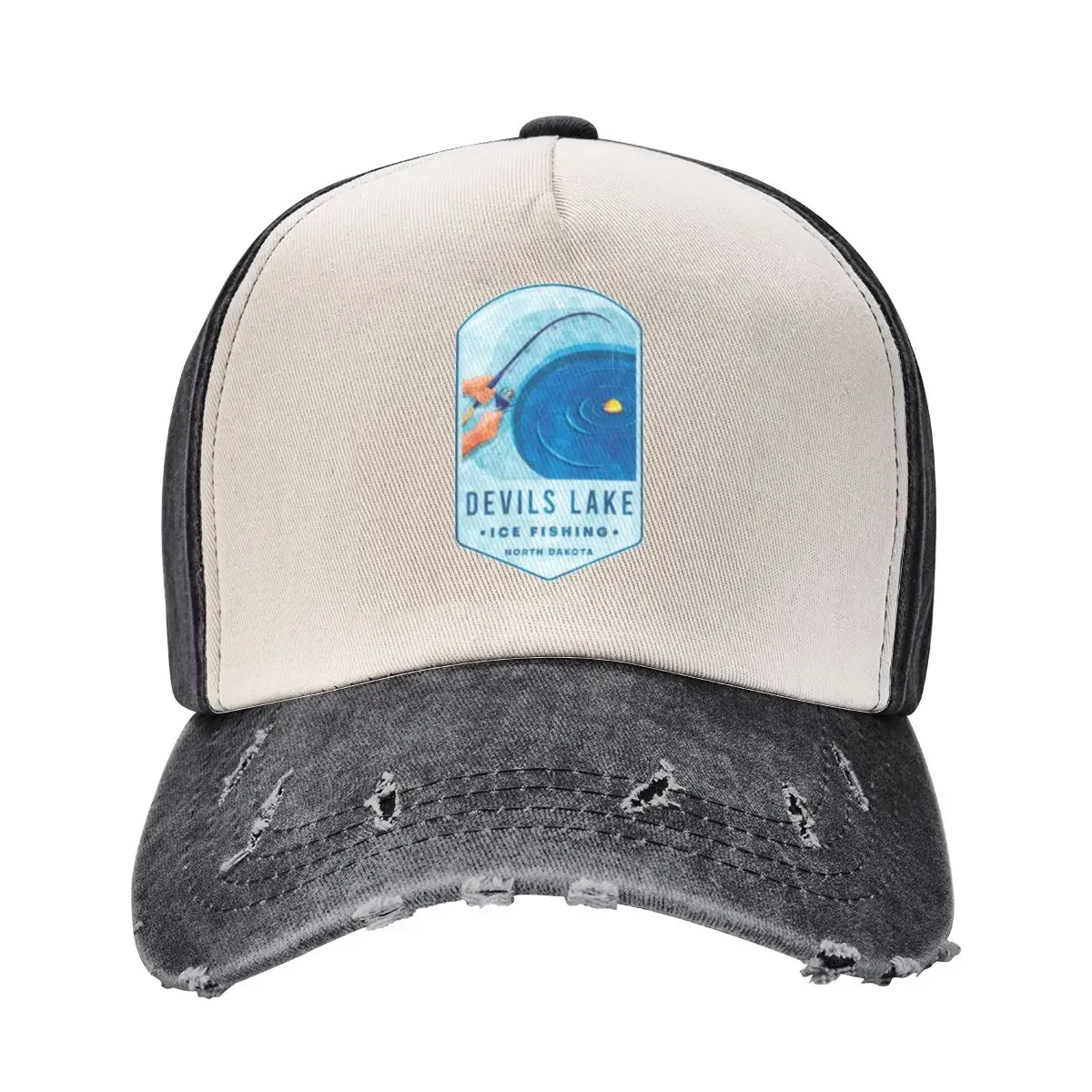 

Devils Lake Ice Fishing North Dakota Baseball Cap Hat Man For The Sun fashionable Sports Cap Elegant Women's Hats Men's