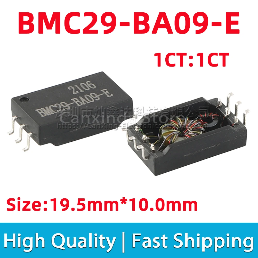 

2pcs BMC29-BA09-E SMD Isolation Pulse Signal Transformer 2.9KV High Voltage 1CT:1CT With Tapped 350uH