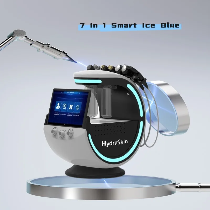 

Smart Ice Blue 7-в-1 Многофункциональный аппарат для лица Алмазный гидра-анализатор дермабразии Аквафациальное устройство для ухода за лицом