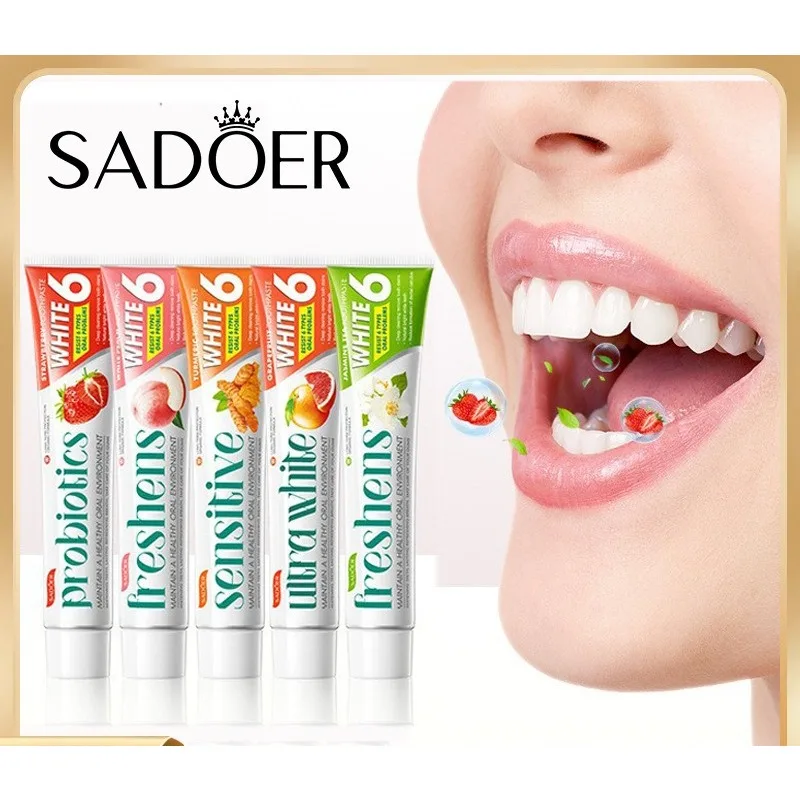 

Клубничная пробиотическая отбеливающая зубная паста удаляет пятна осветляет зубы свежее дыхание