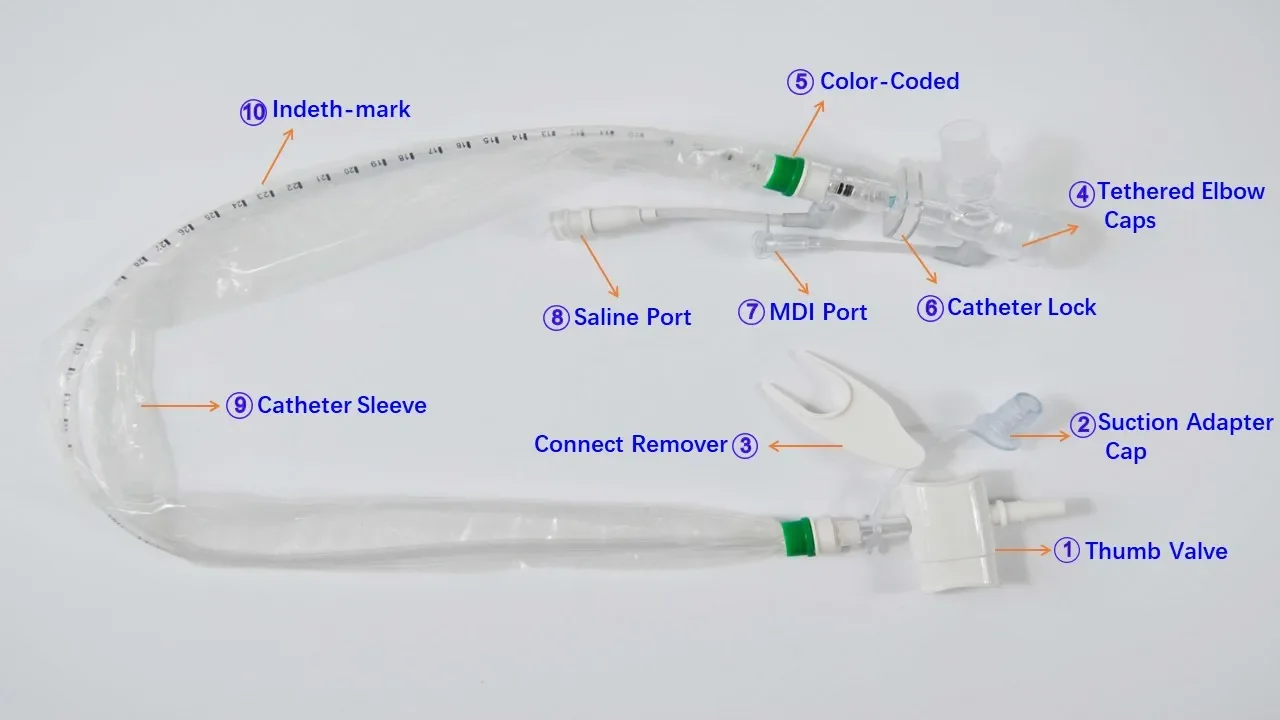 Sterile Disposable Closed System Suction Catheter Closed Sputum Suction Tube