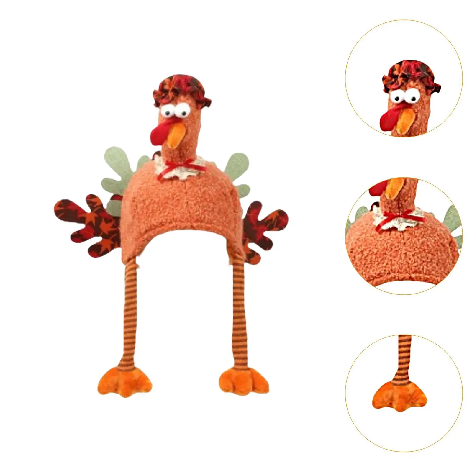 Thanksgiving Türkei Hut Kopfbedeckung Kappe handgemachte Kopfbedeckung weiche Ornament Kostüm Cosplay Kostüm für Männer Urlaub Party Herbst