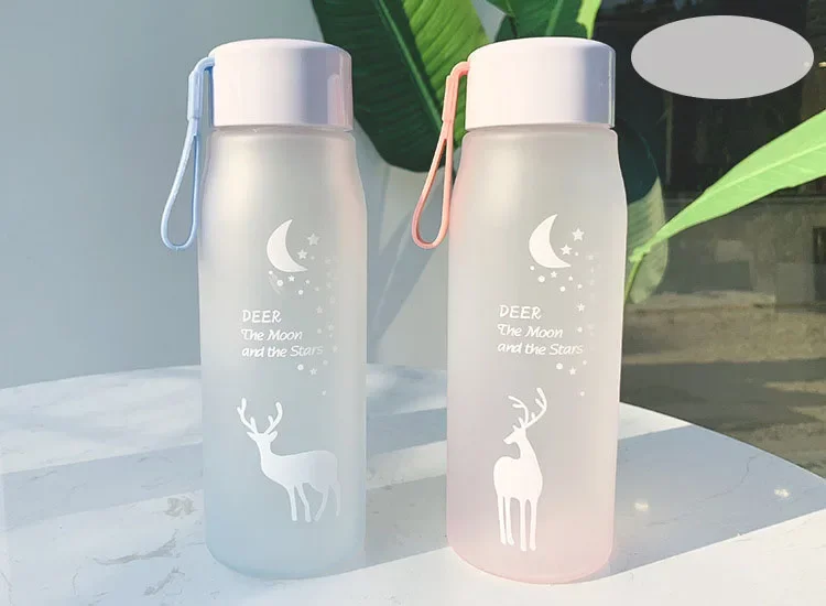 1PC 560ml Water Bottle Drinkware Leak Proof Portable for Girl Outdoor Travel Leakproof Plastic My Cute Drink Bottle