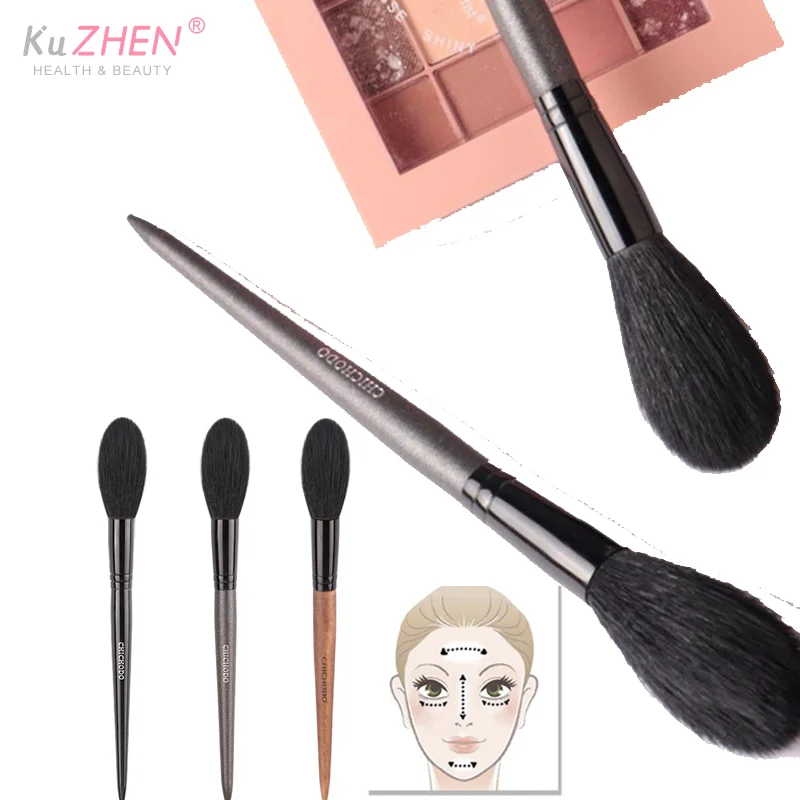 ProGoat ヘアフェイスメイクアップハイライターブレンドソフト合成ブラシロングハンドルブラッシュブラシコンシーラーブラシ美容メイクツール