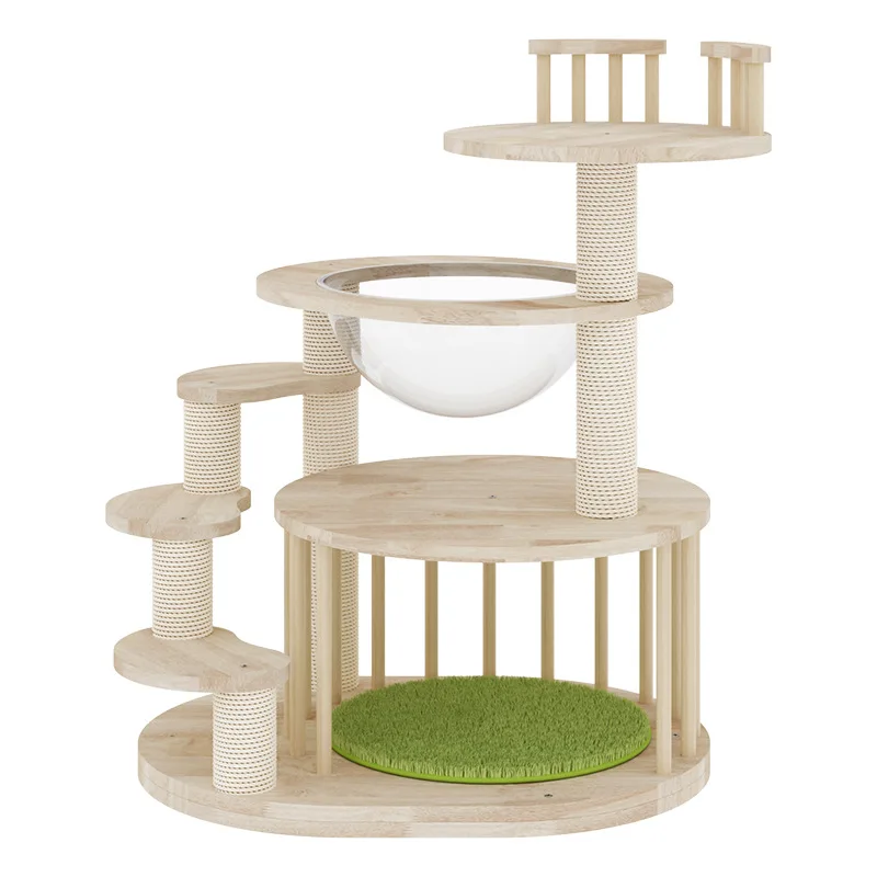 

Cat climbing frame, spacecraft, cat nest, solid wood pet cat, jumping platform toy, cat scratch pole