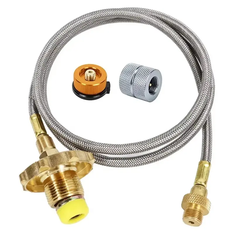 ABUP-Gas Tank Connection Hose Stove Head Gas Filling Connector Outdoor Stove Extension Cable, Flat Canister Gas Filling Valve Ad