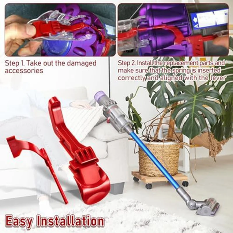 Klip Tangkap pelepas tombol kaleng merah vakum untuk Dyson DC41, DC41 hewan, DC41 hewan UK, DC43, DC55, DC65 Aksesori