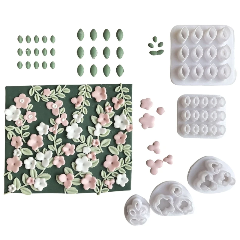 

5Pcs Leaf Flower Clay Cutter Clay Molds Pottery Tool for Jewelry Making, Flower Leaf Clay Cutter for Earrings Making