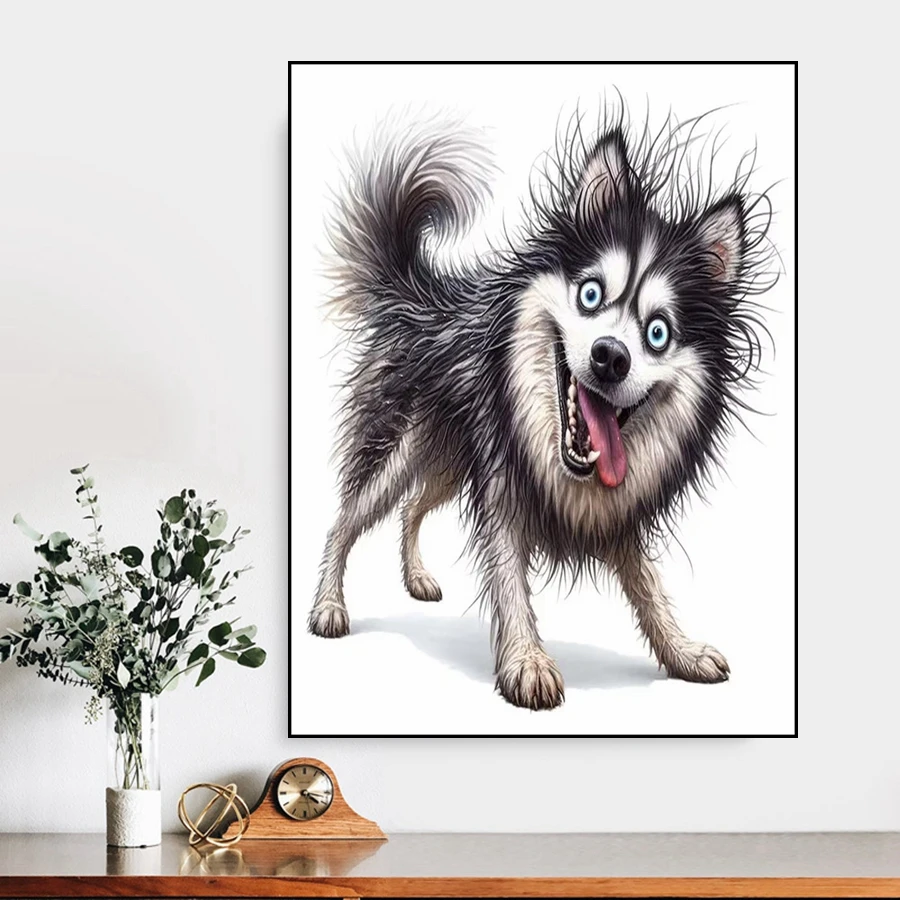 5D DIY AB Diamond Painting funny animal dog husky cat ostrich home decoration Full Drills Diamond mosaic embroidery Cross stitch