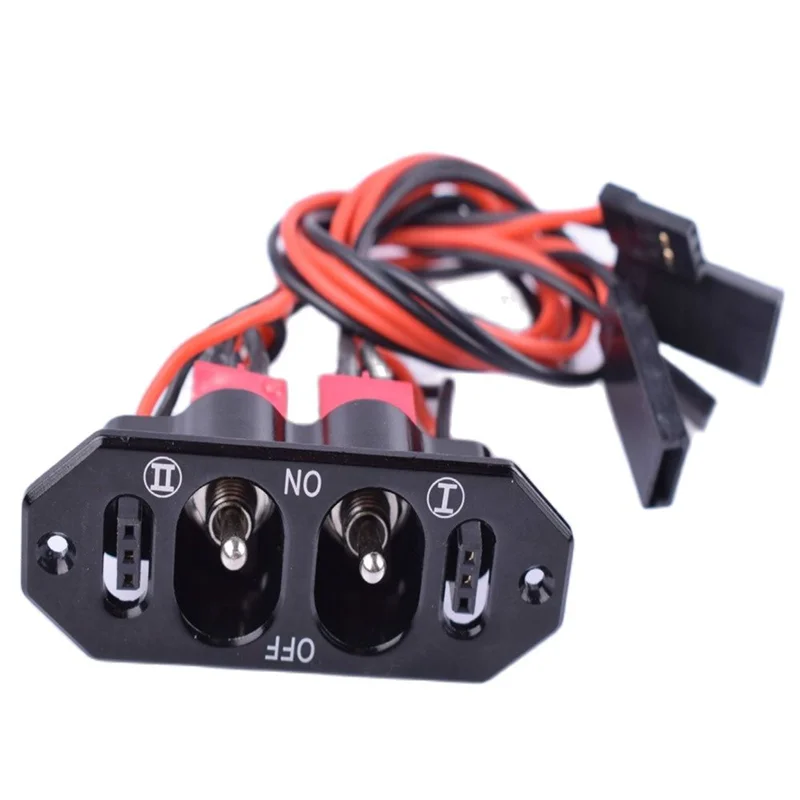 

AED5-RC Двойной сверхмощный переключатель для газовых самолетов поставляется с розеткой для зарядки аккумулятора, изготовленным из алюминия с ЧПУ, анодированным черным цветом