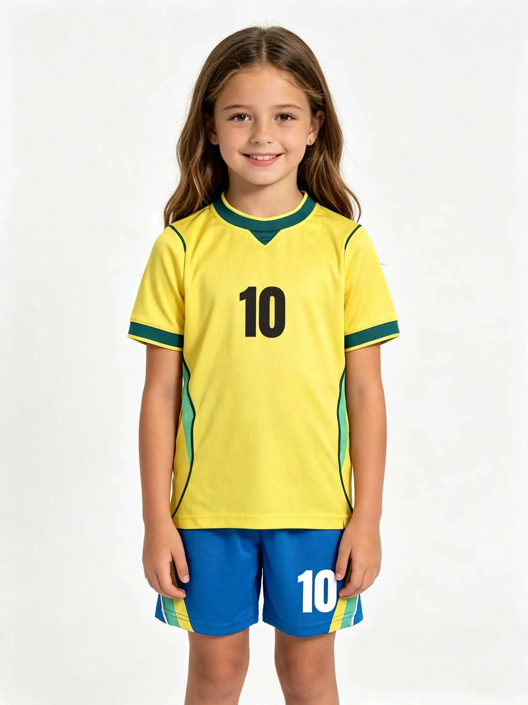 Unisex Blank Soccer 2‑Piece Set, Kids Adults Parent‑Child Kit, Custom No. 10 for School Outdoor Team Sports
