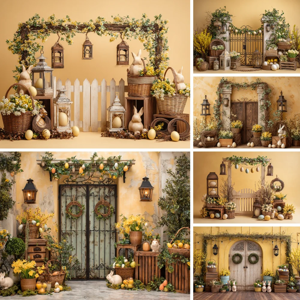 

Photography Backdrop Spring Easter Eggs Flowers Decoration Baby Shower Newborn 1st Party Backgrounds For Photographs