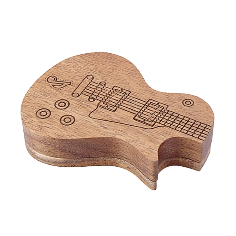 G92F Guitar Picks Wooden Picks Box, Exquisite for Case Container Organiser Musical Instrument Accessories for Guitarist