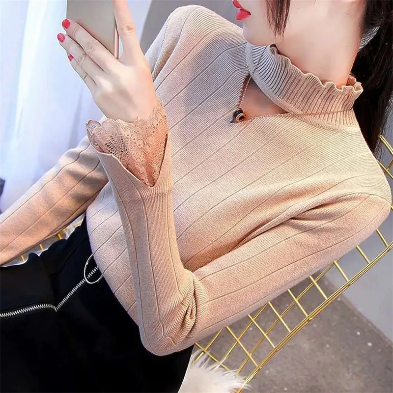 2023 Basic Turtleneck Women Sweater Pullover Knitted Long Sleeve Vintage Autumn Winter Slim Black Knit Sweaters Pull Femme Hiver