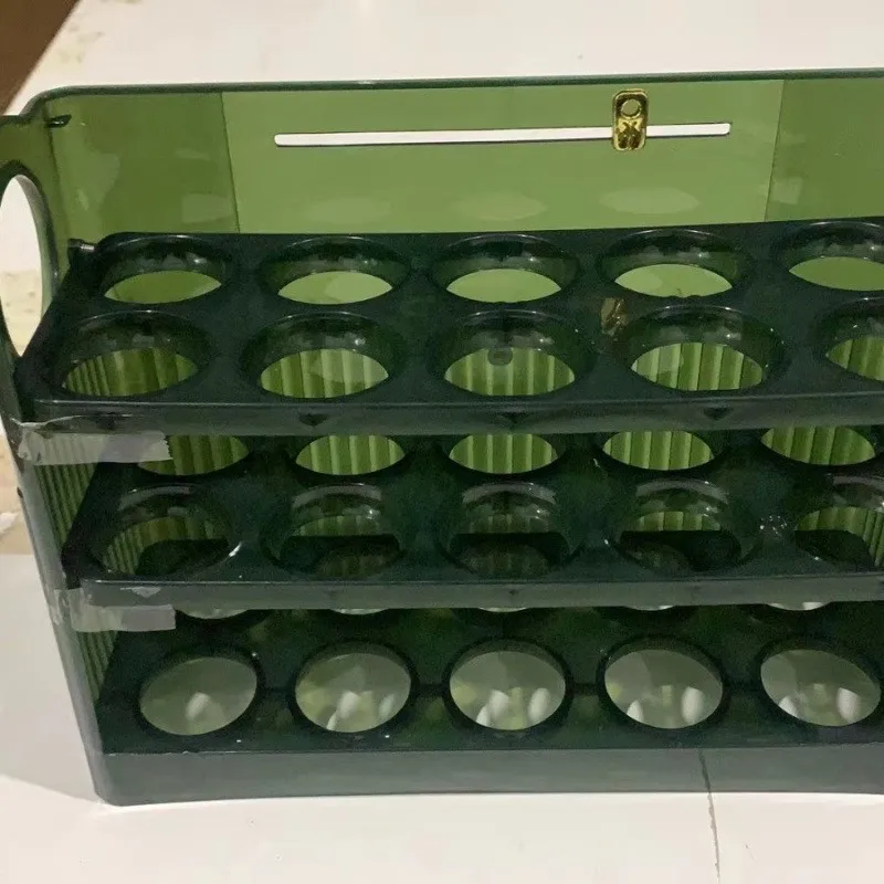 30 بيضة بلاستيكية حامل بيض الثلاجة تصميم الوجه صندوق تخزين الباب الجانبي المنظم توفير المساحة صينية البيض الشفافة للمطبخ