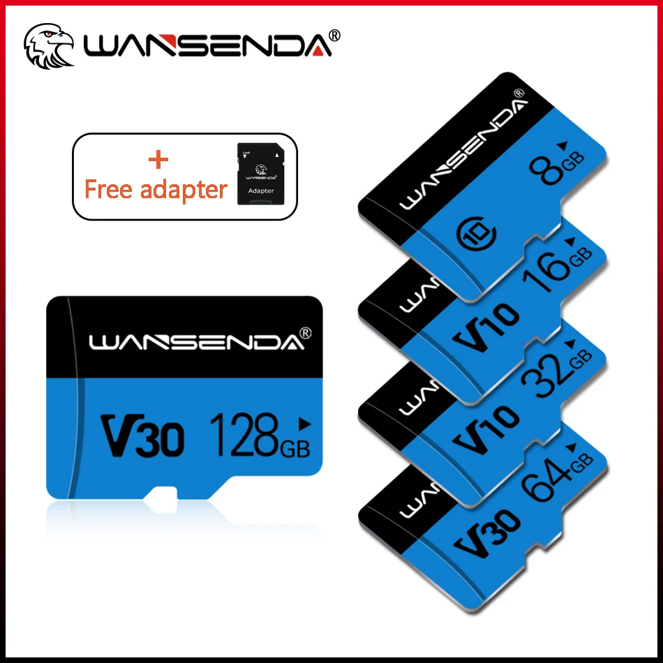 

High quality Wansenda TF Card 4GB 8GB 16GB 32GB 64GB 128GB Memory Card Mini Card for Smartphone Tablet Free SD Adapter