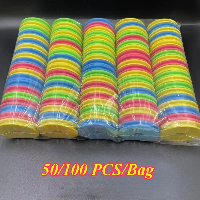 50/100PCS Round EVA Foam Fishing Line Winding Board Fishing Hook Line Rig Holder Portable Fishing Wire Accessories Dia 4.5cm