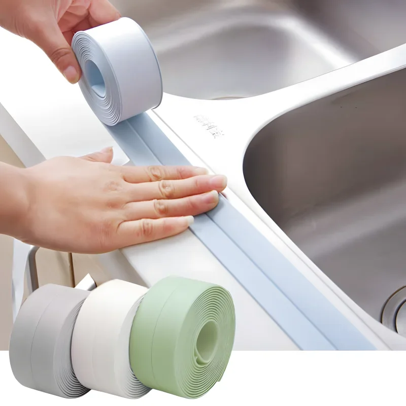 1 Roll of Sink Waterproof Sticker Home Anti-mold and Dustproof Tape Transparent Pvc Countertop Toilet Gap Accessories Supplies