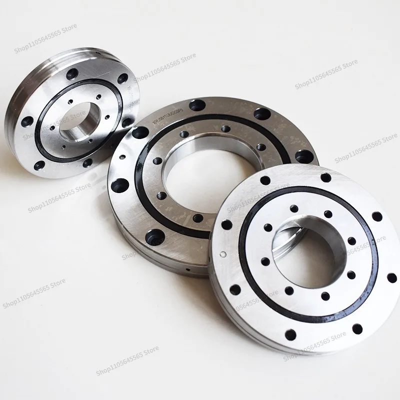 Crossed roller bearing distributor arm connected to toothless slewing bearing turntable rotation