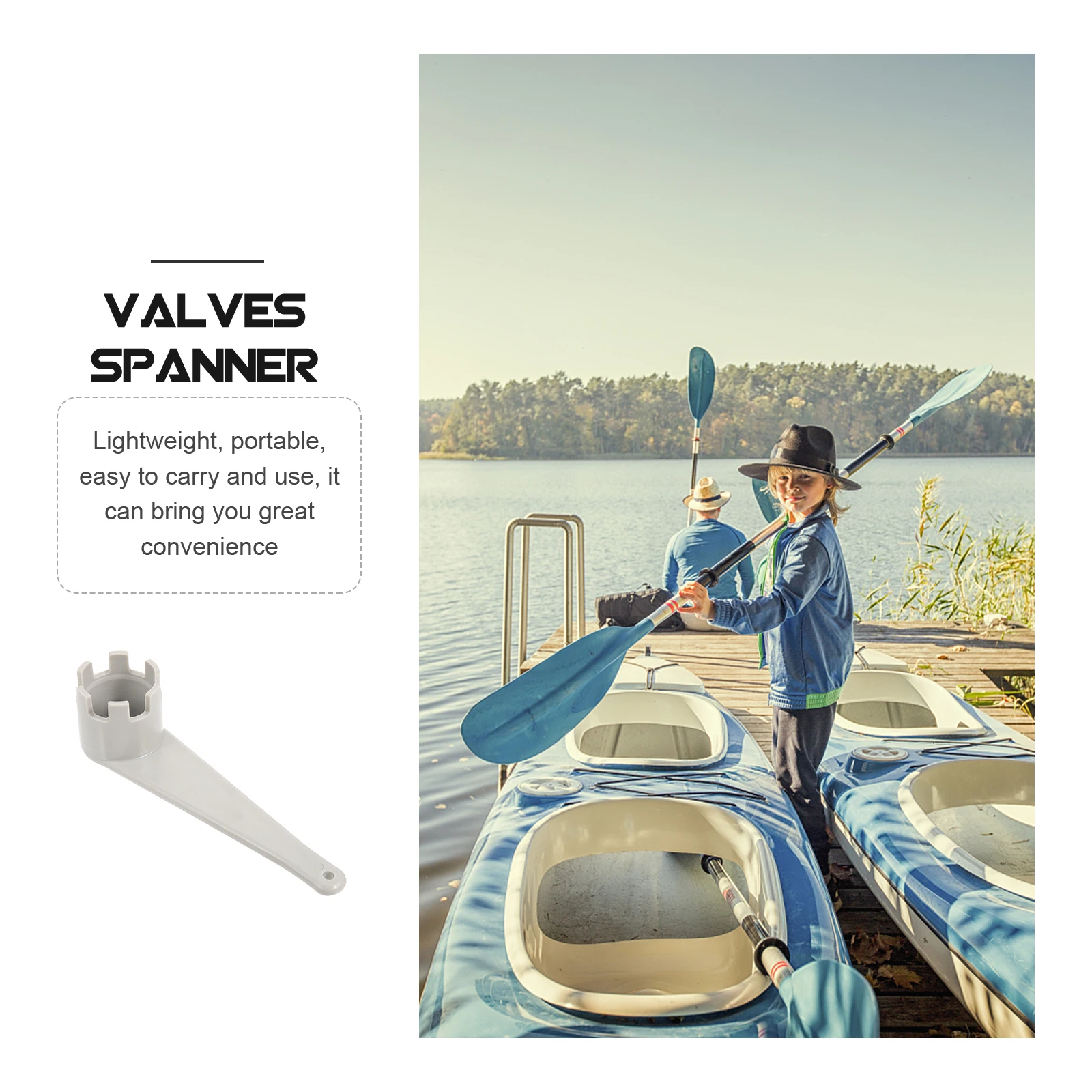 

2Pcs Air Valves Wrench for Inflatable Boat Accessories Kayak Canoe PVC Plastic Portable Reusable Spanner Valve Tool