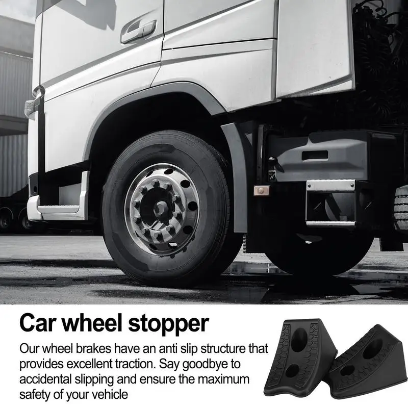 Tope de rueda de coche para garaje, 2 piezas, excelente tracción, antideslizante, estacionamiento de camión, bloque de tope automático móvil