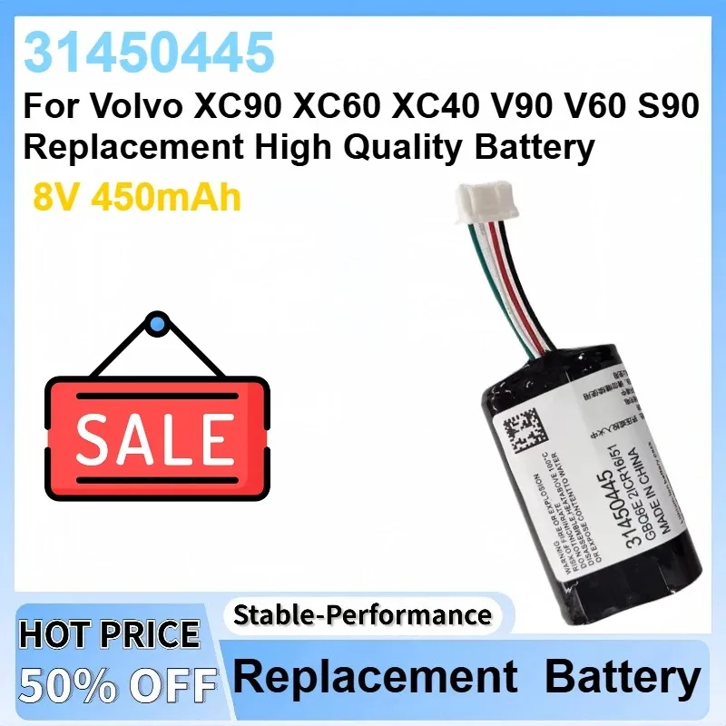 New 8V 450mAh 31450445 GBQ6E BP15 Battery for Volvo XC90 XC60 XC40 V90 V60 S90 Replacement High Quality Battery