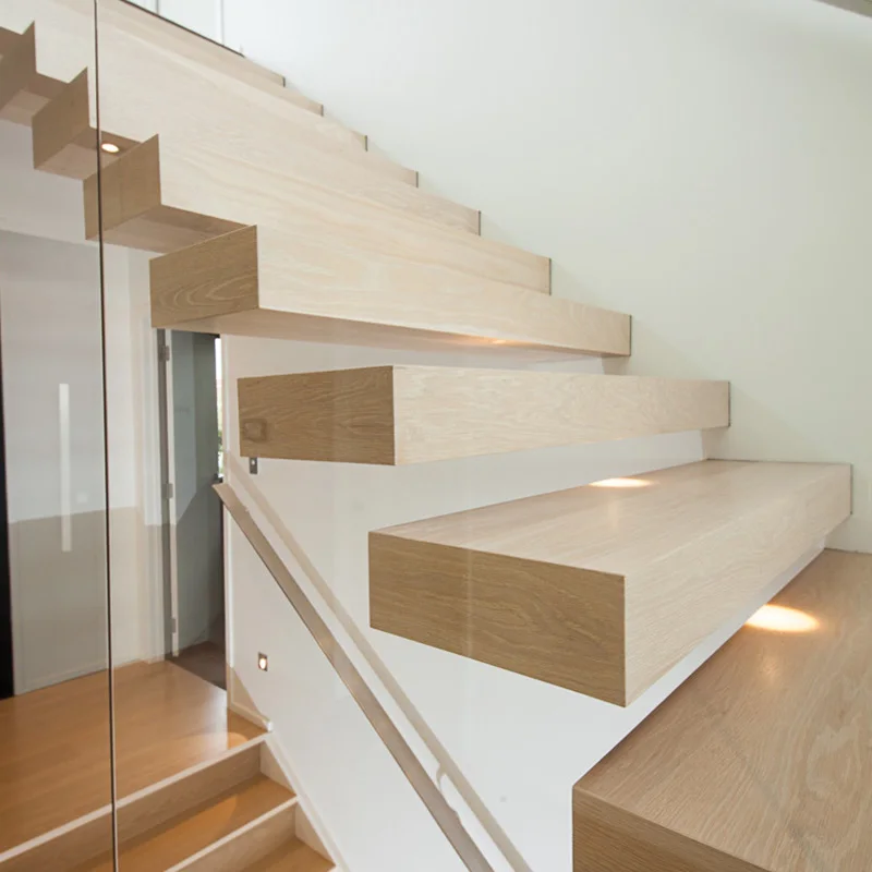 Personalizzazione Scale modulari residenziali dal design semplice per interni Scale prefabbricate in acciaio e legno dal design moderno