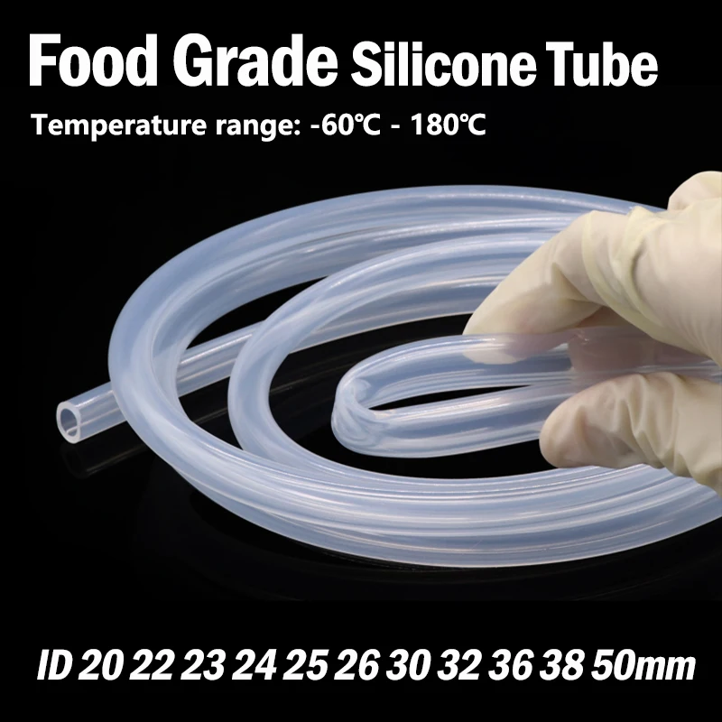 

1m Silicone Rubber Hose Transparent Flexible Silicone Tube Diameter 20 22 23 24 25 26 30 32 36 38 50mm Soft Food Grade Tubing