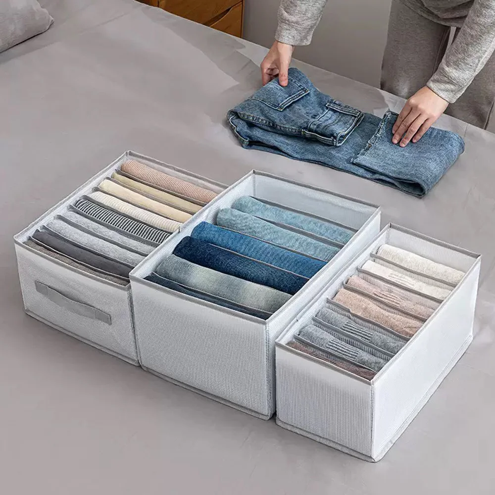 

6-12 Grid Optional Foldable Drawer Storage Box for Clothes Pants Home Wardrobe Organizer