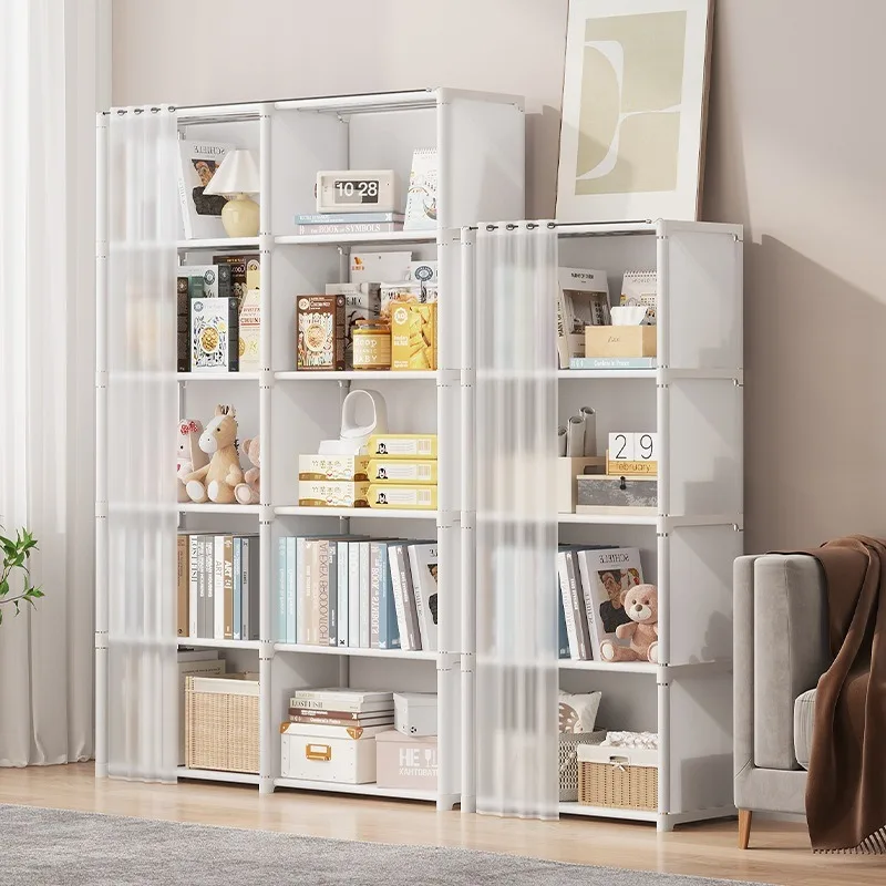 Bookshelf Shelf Floor-to-ceiling simple household multi-layer living room locker Narrow slit small bookcase against the wall  