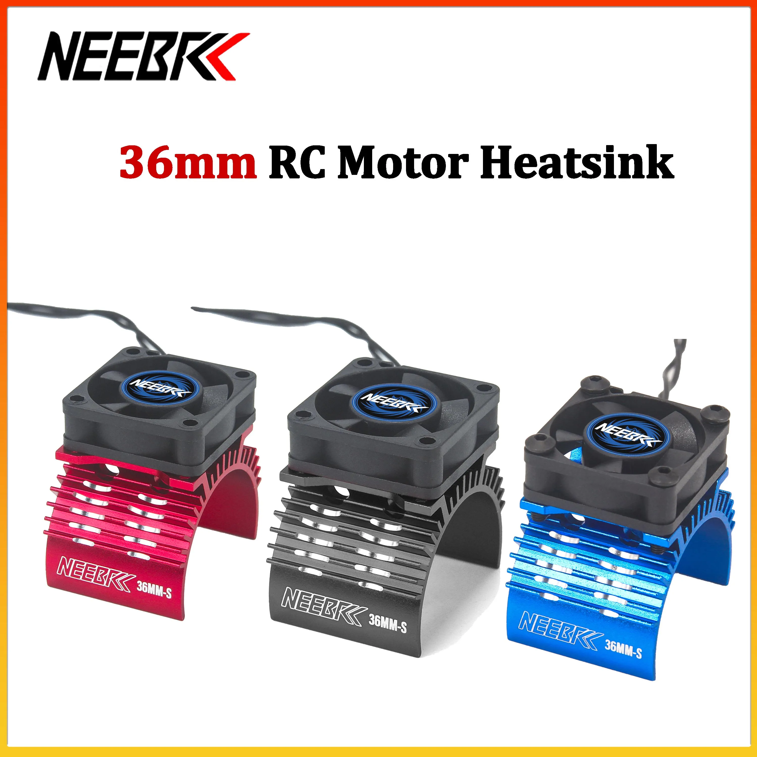 NEEBRC 36mm Metal Heatsink Holder 30mm Motor Cooling Fan 5-12V for 1/10 RC Car 540 3650 3652 3660 Brushless Motor Upgrade Part