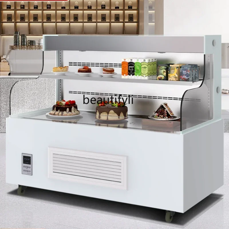 New Open Cake Counter Commercial Bread Display Pastry Dessert Refrigerated Sushi Fresh Cabinet