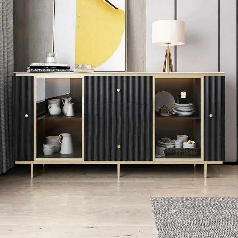 

Light Luxury Rock Board Sideboard Household Modern Minimalist Restaurant Entrance Porch Cabinet High-end Furniture For Kitchen