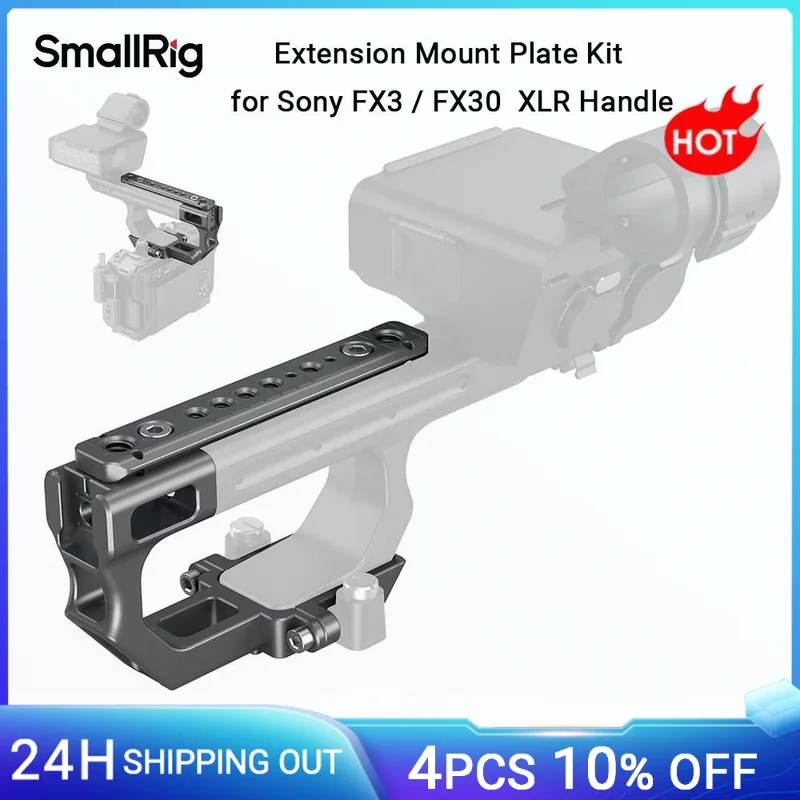 SmallRig FX30 Extension Mount Plate Kit for Sony FX3 / FX30  XLR Handle, with HawkLock Quick Release mounting points -4830