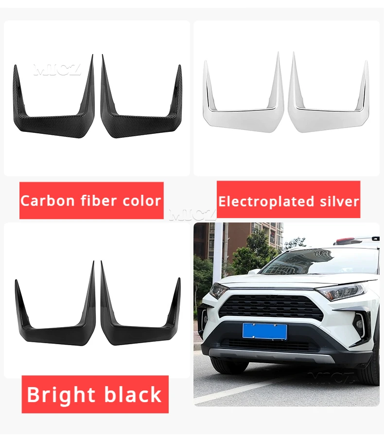 For Toyota RAV4 RAV 4 xa50 2pcs Front Foglight Eyebrow Eyelids Cover Trim Fog Light Lamp Protector 2020 2021 2022 2023