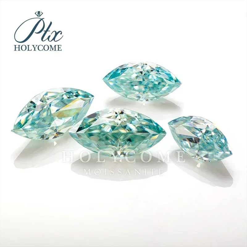 On Sale Aqua Blue 3x6-10x20MM GRA Girdle Loose Gesmtone Moissanite Natural Color Marquise VVS1 Moissanite Diamond Test Positive