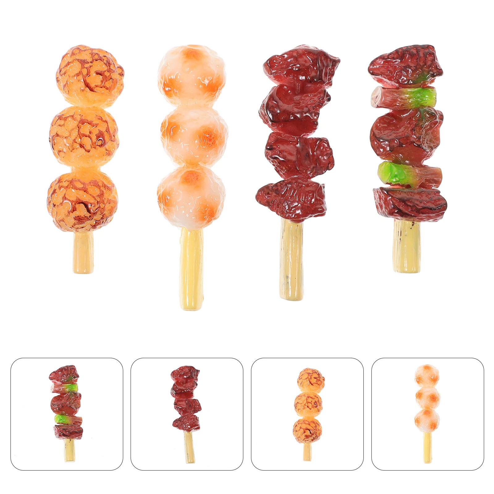 4 Pcs Simulated Barbecue Food Kids Toys Roast Beef Pretend Play Kitchen Toddler