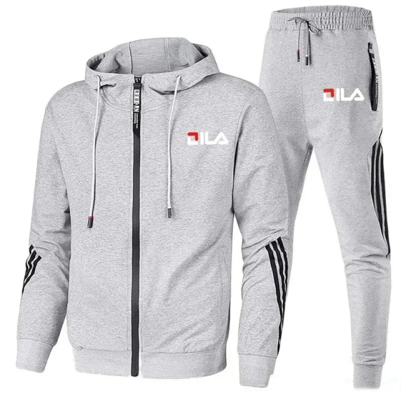 Spring and autumn new men\'s sportswear 2-piece set zipper jacket casual sports pants brand clothing men jogging sportswear set