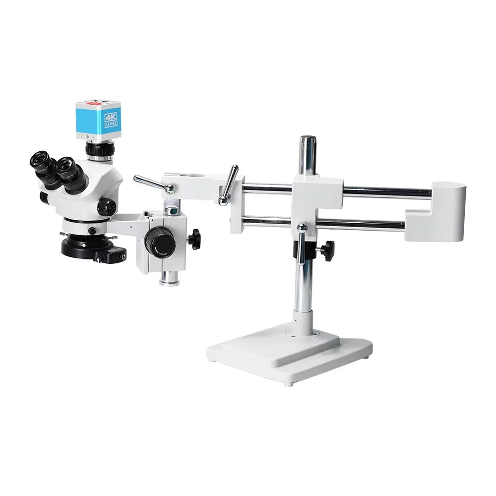 

4K 60FPS Camera 3.5x-100x Simul-Focal Double Boom Stand Trinocular Stereo Zoom Microscope LED Illumination IP55 Mobile Repair