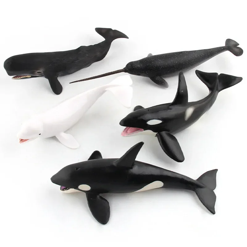 Figuras de acción de ballenas azules fragantes y organismos marinos en miniatura, modelo educativo de ballena, juguetes de decoración para niños