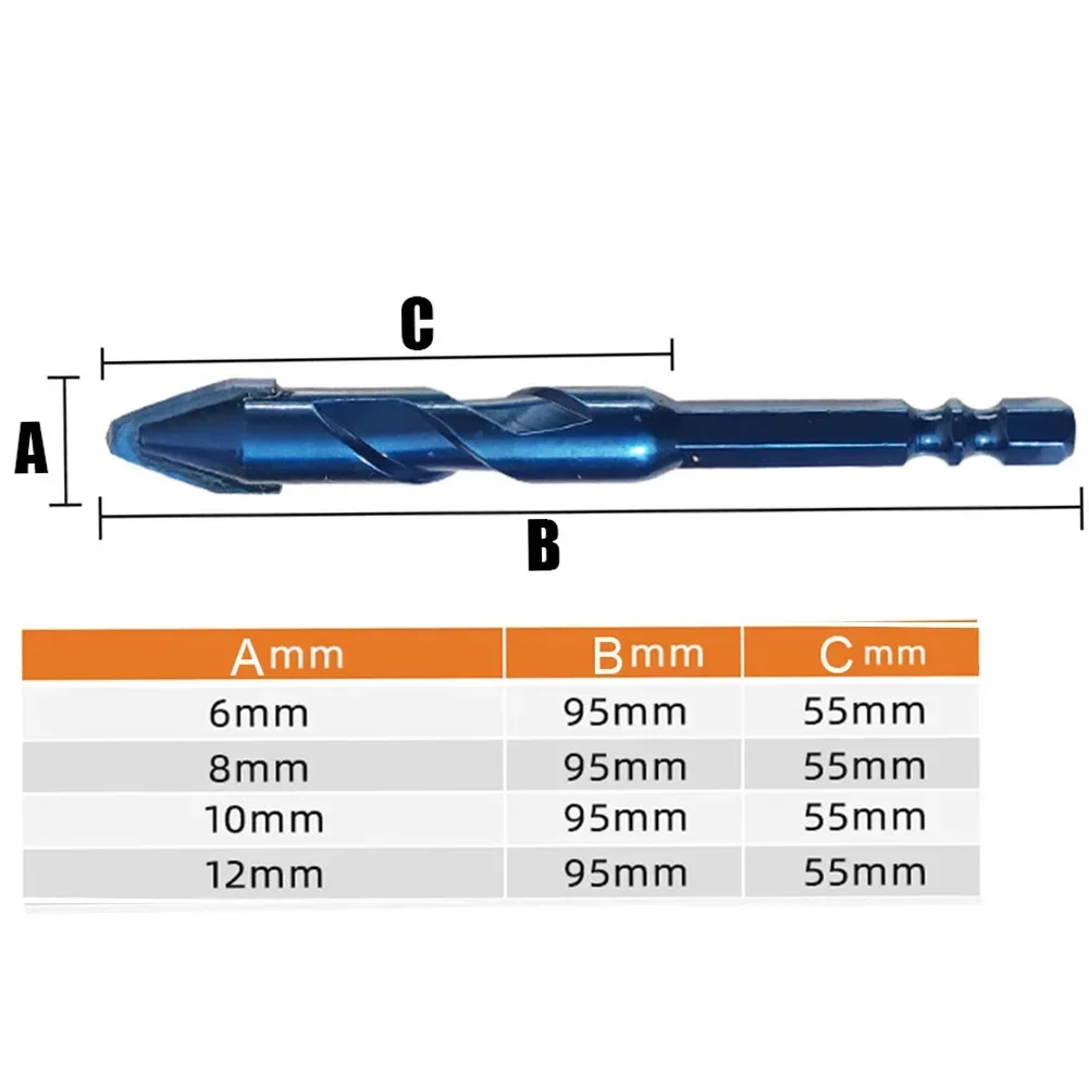 3pcs Eccentric Drill Drilling For Glass Tile Punching Rock Slab Triangle 6mm 8mm Carbide Drill Bit For Drlling On Drywall