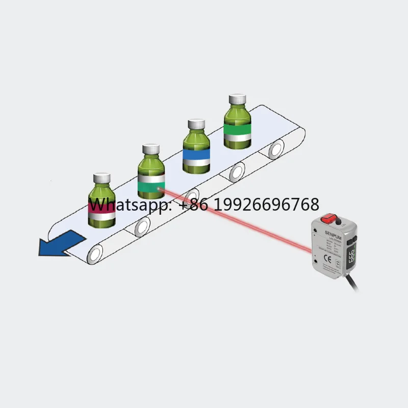 Senpum Replacing Keyence Sick Leuze Sensor Self-contained CMOS Laser Sensor 12V Photoelectric Laser Sensor