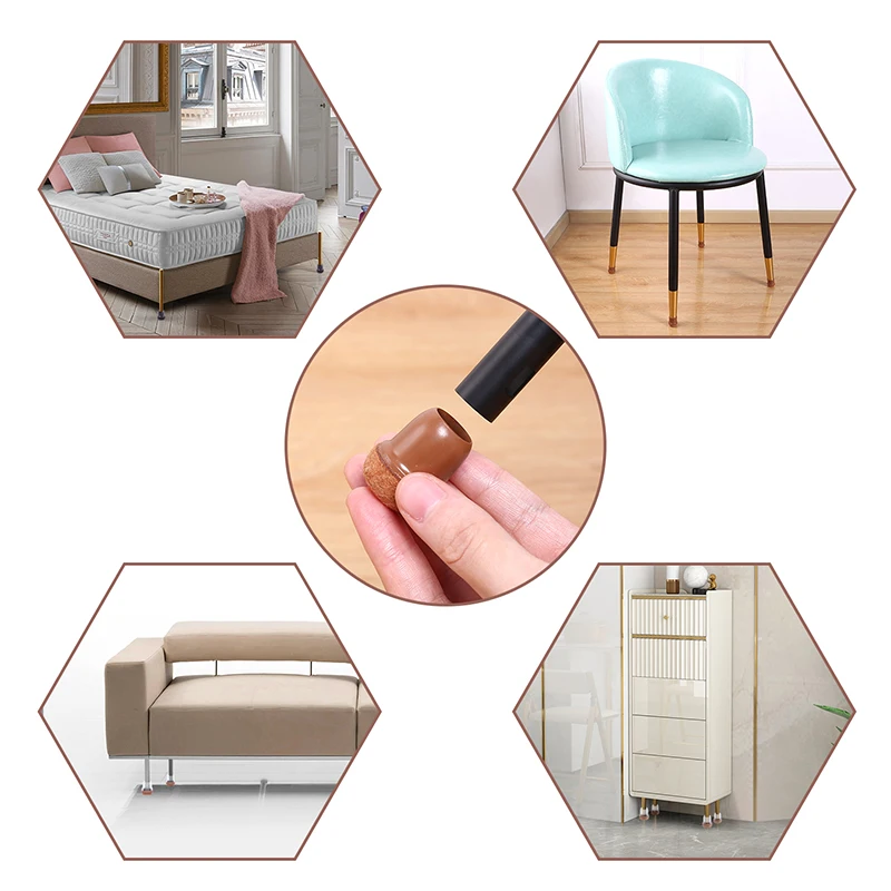24 PCS Stuhl Bein Protektoren für Hartholz Böden Dicken Filz Pads Tisch Möbel Bein Abdeckung Glatte Moving Stuhl Füße Kappen platz – Detail 12