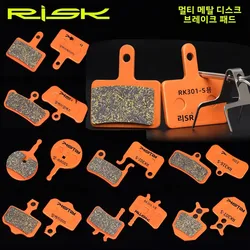 RISK Bicycle Multi-Metal Brake Pads for M445 M355 M395 M8000 XT XTR BB5 MTB Mountain Road Bikes Copper Fiber Resin Organic