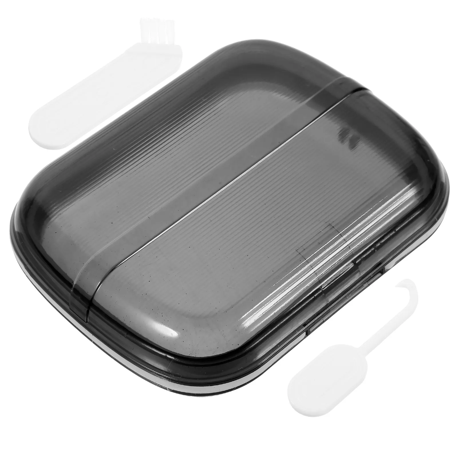 

Набор для хранения зубных протезов: портативный дорожный органайзер с щеткой для чистки и зеркалом, компактный, гигиеничный